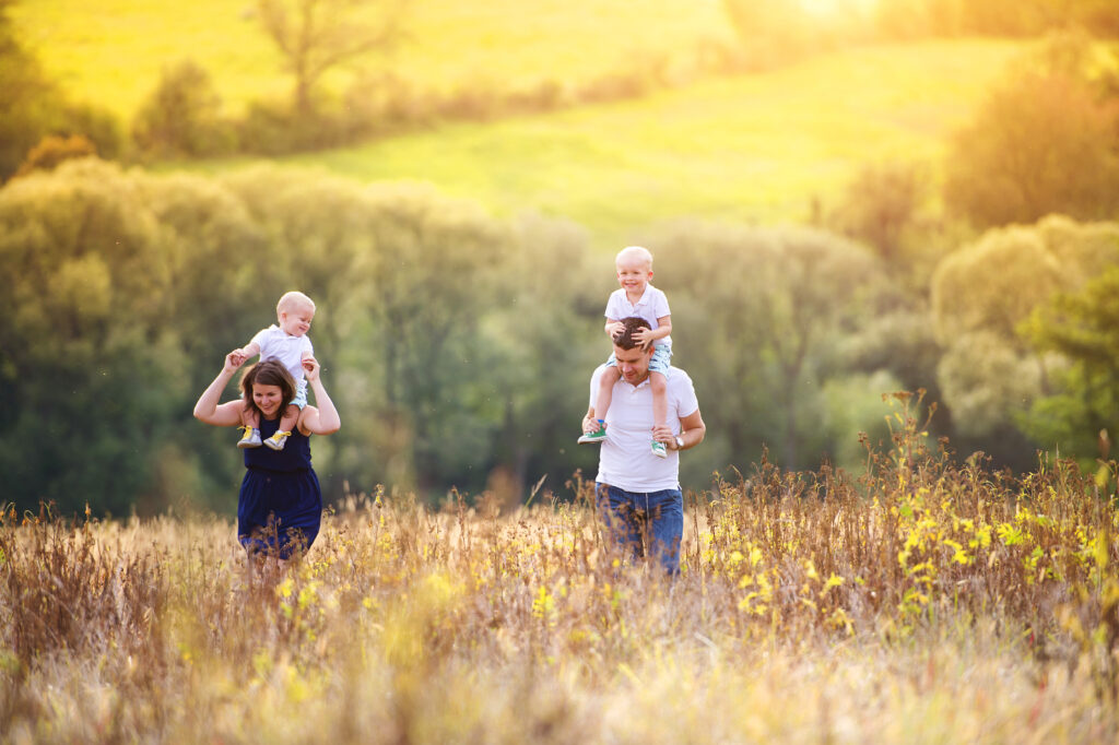 Happy family enjoying life together