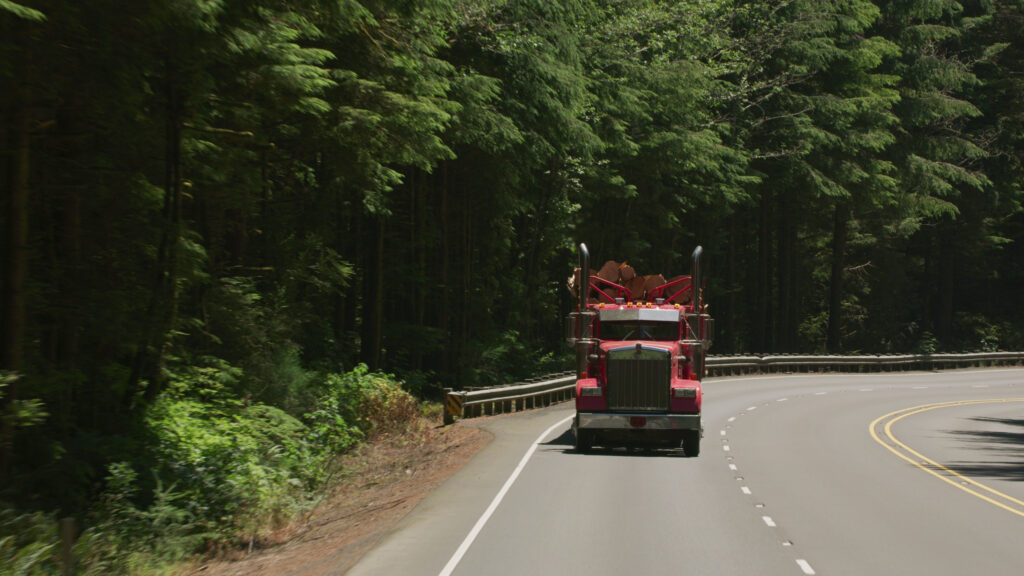 Commercial truck driving on the highway